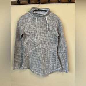 Prana Mattea White Herringbone Sweater